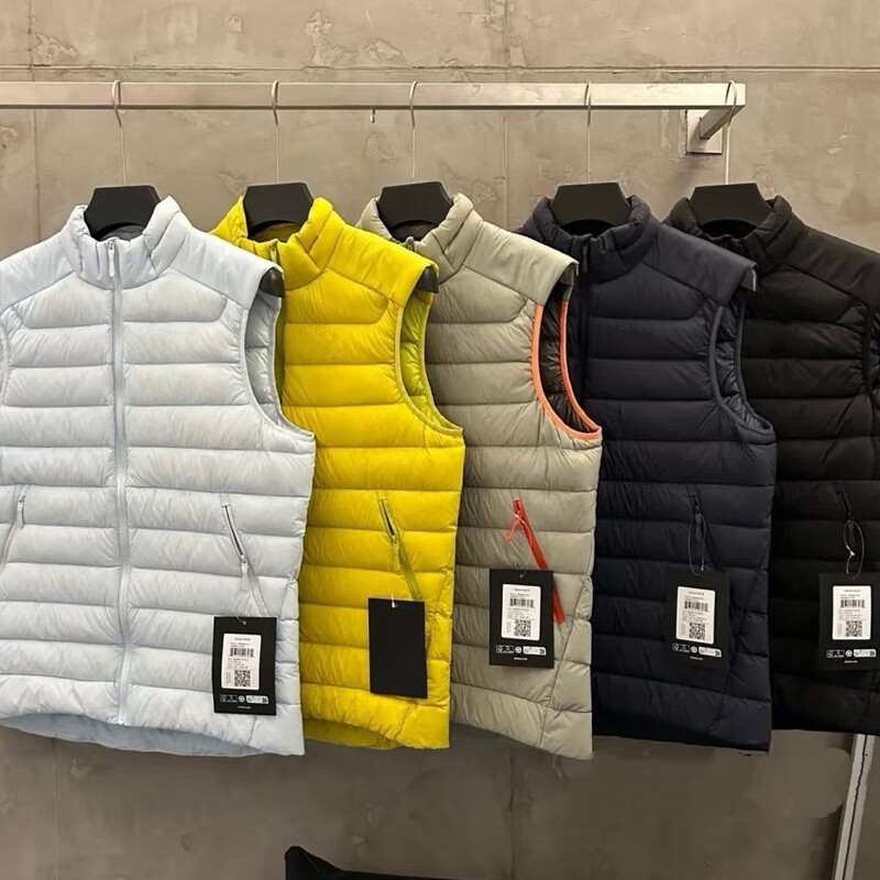 [Customizable Logo] Taizhou Niaojia Cerium Ribbed down Vest 90% Goose down Hooded Autumn Winter Warm Lightweight