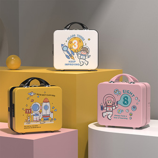 New cute cartoon 14-inch cosmetic case small portable 16-inch suitcase password lock large capacity Travel storage