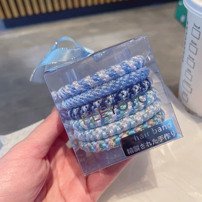 Hair Rope Headwear, Saç üçün rezinlər - blue-pack-of-6
