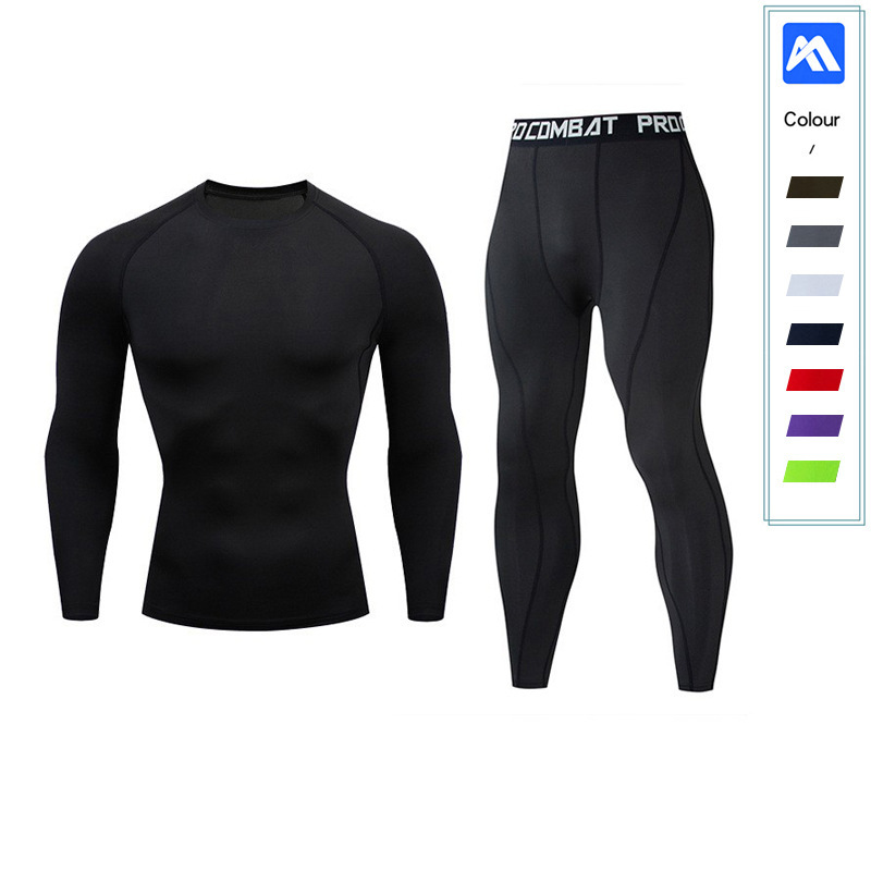 Fitness Clothing Pro Basketball Running Training Yoga Clothing Long Pants Suit Men's Quick-Drying Breathable Milk Silk Fabric Long Sleeves Fitness Clothing Pro Basketball Running Training Yoga Clothing Long Pants Suit Men's Quick-Drying Breathable Milk Silk Fabric Long Sleeves