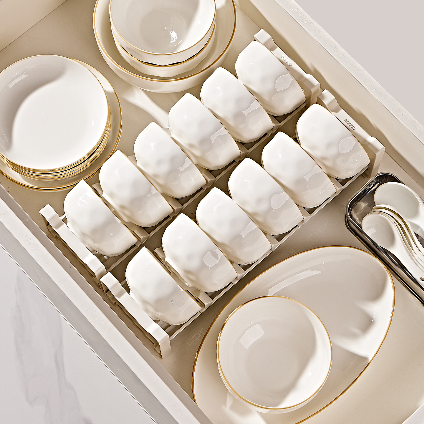 Underglaze Color Dish Set, High-Looking and Simple Household Ceramic Bowl Wholesale Plate, Chopsticks, Soup Bowl, Noodle Bowl, Rice Bowl