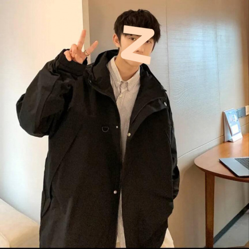 Men's jacket 2025 spring and autumn new windproof warm casual casual versatile hooded loose jacket large size top