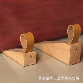北欧风实木阻门器木质门挡门塞简约榉木加高可移动卧室门顶门塞