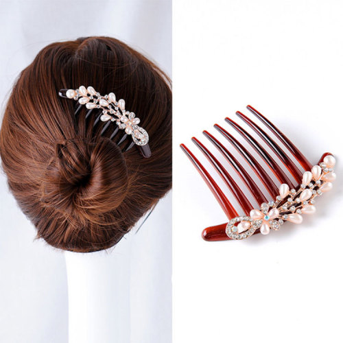 Princess hair accessories hairpin butterfly plate hairpin bridal tiara rhinestone insert comb hair comb temperament simple clip jewelry
