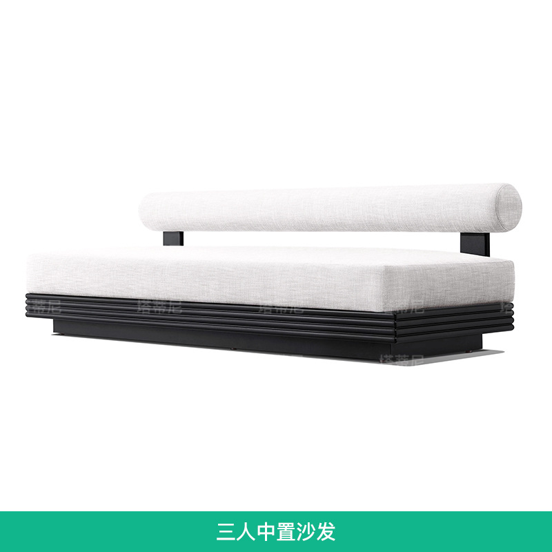Sofá de aleación de aluminio al aire libre patio combinación de terraza villa al aire libre sala de sol impermeable muebles de cama de cama image 10