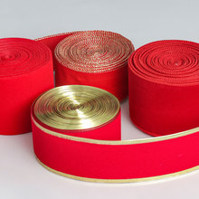 植绒带绒布拷边铁丝金边圣诞花环丝带手工蝴蝶结树顶花环装饰织带