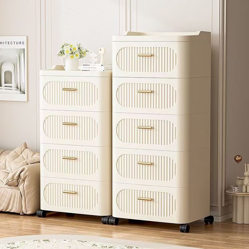 Light Luxury Drawer Type Storage Cabinet Living Room Chest of Drawers Household Bedroom Bedside Storage Cabinet Movable Snack Storage Cabinet