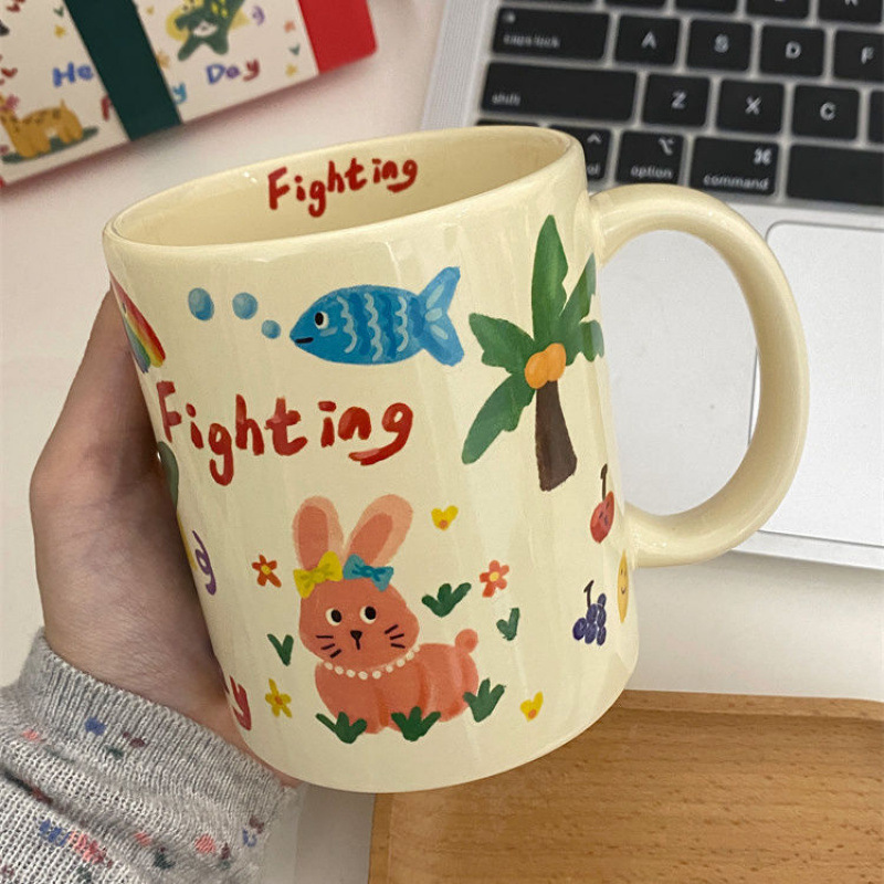 Cute ceramic capacious coffee high quality tea cup, for beloved