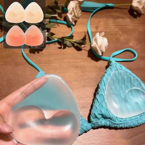 Silicone Bra Pad Insert Transparent Thick Invisible Push-Up Triangle Bra Silicone Fake Nipple Pad Bra Insert Underwear Pad