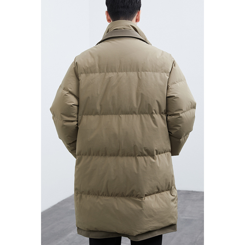 Vīriešu Maillard Design vidēja garuma dūnu jaka ziemas jaunā korejiešu versija, vēja necaurlaidīga un silta, bieza mēteļa_voghion.com