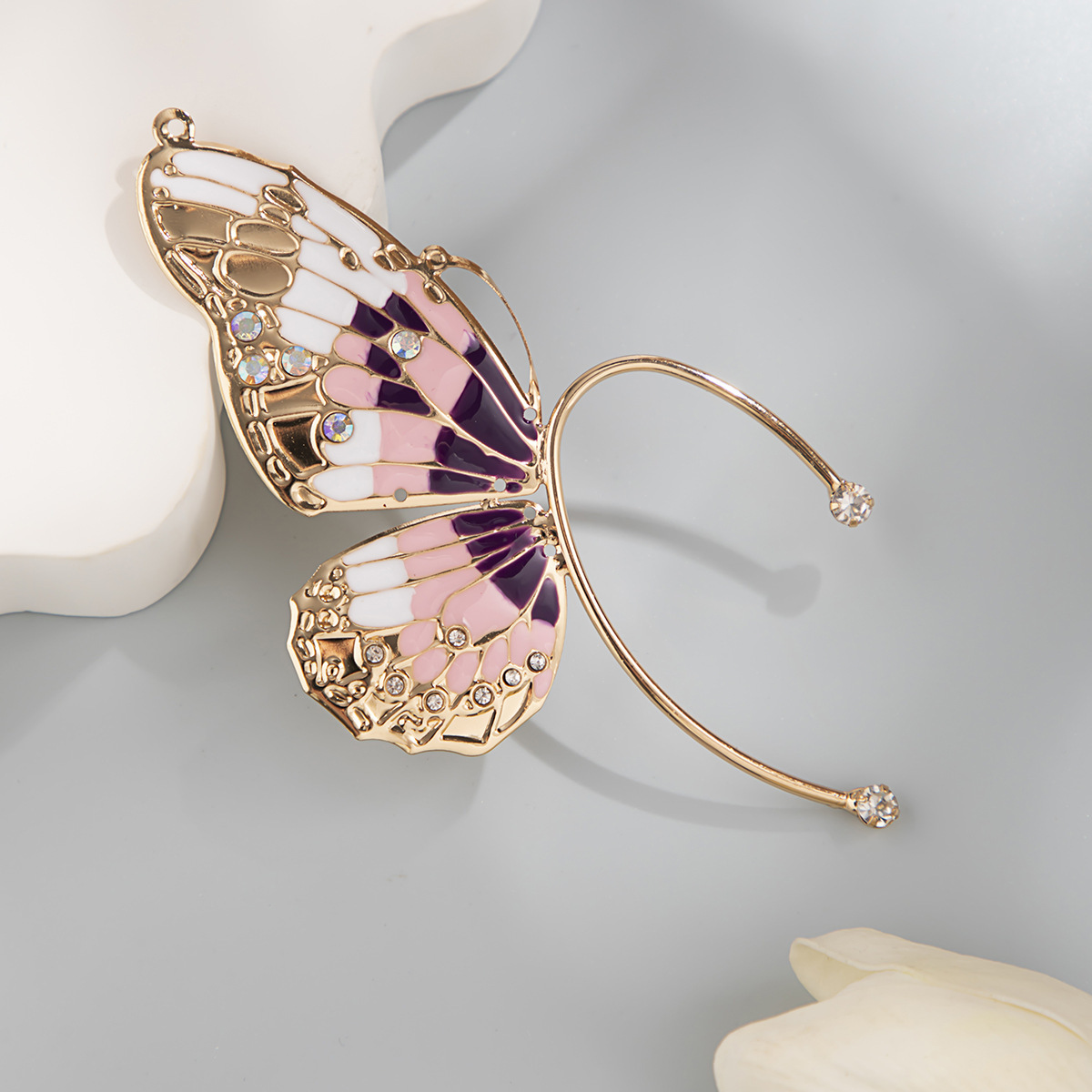 1 Piece Elegant Sweet Butterfly Plating Iron Rhinestones Ear Cuffs display picture 34