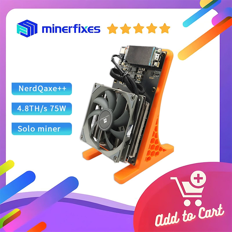 Машина для лотерей NerdQaxe++ с вычислительной мощностью 4.8T, 4 чипа BM1370 ASIC, новый, низкое энергопотребление 60W