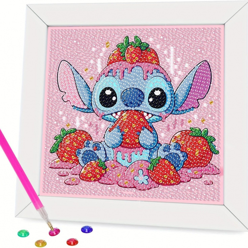 Pintura de diamantes enmarcada hecha a mano, superventas transfronteriza, de dibujos animados infantiles de la princesa Elsa, linda pintura de pegatinas de diamantes DIY