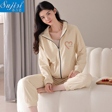 运动套装新款女士睡衣休闲秋冬季户外长袖长裤纯棉时尚简约两件套