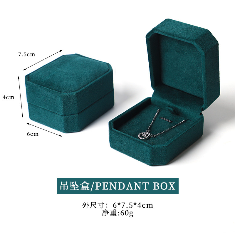 Nuevo joyero octogonal de terciopelo, caja para pendientes y anillos para el 25 aniversario, caja para guardar collares, pulseras y brazaletes con un toque de alta gama. image 24