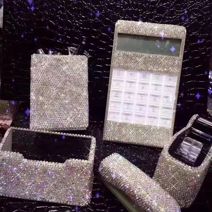 문구류 대형 세트 (사각 펜 용기 + 풀 테이블 + 책 + 명함 케이스 + 계산기