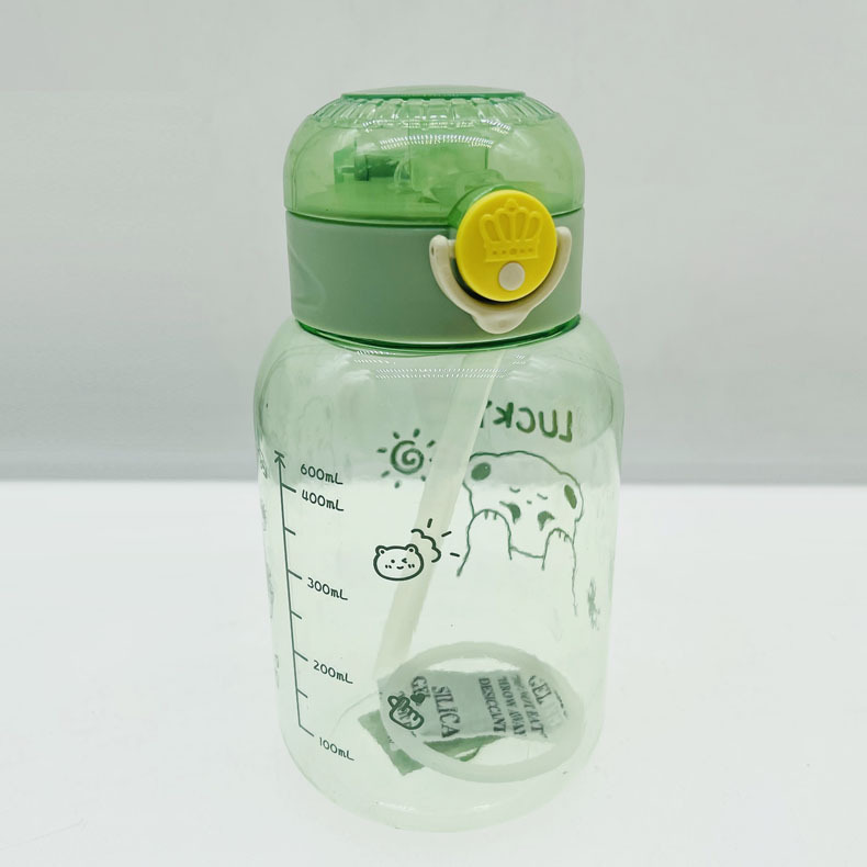 Fábrica al por mayor 2023 nueva celebridad en línea de dibujos animados taza de agua niños portátil lindo taza correa de paja logotipo impreso