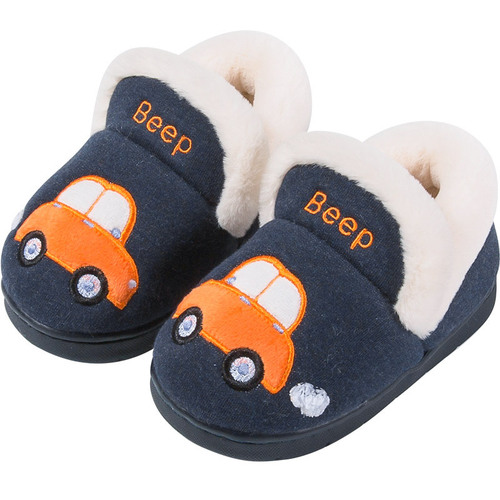 Children's Slippers Autumn and Winter Cute Baby Cotton Slippers Cartoon Thickened Home Cotton Slippers Out Light Children's Cotton Shoes