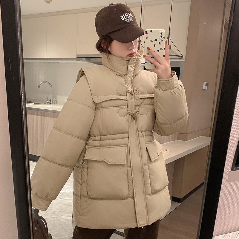 2025 invierno nuevo diseño coreano calentamiento casual engrosado abrigo de cuello naval