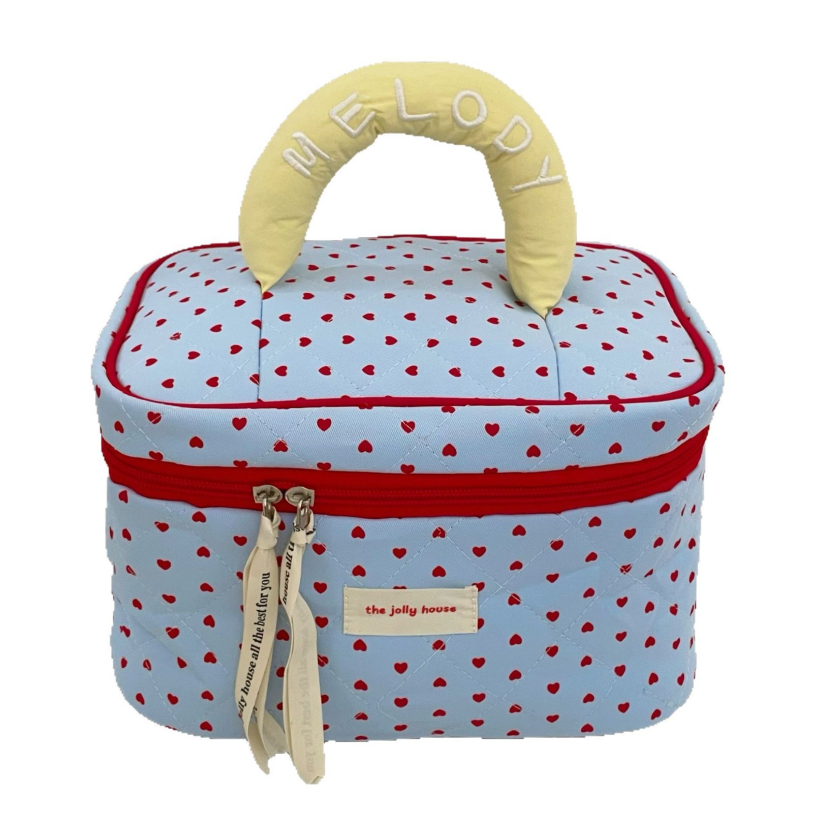 Bolso de cosméticos Blue Love para mujer, lote de una pieza 2025 nuevo bolso de almacenamiento de cosméticos portátil de gran capacidad