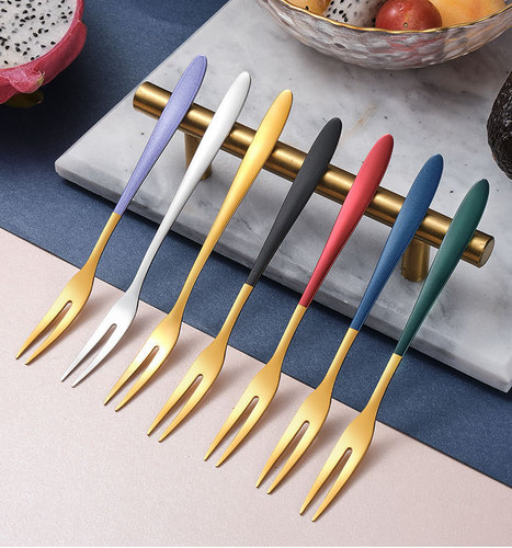 Factory Wholesale 304 Stainless Steel Fruit Fork Western-style Fruit Skewers European Creative Home Use Fruit Forks Hotel