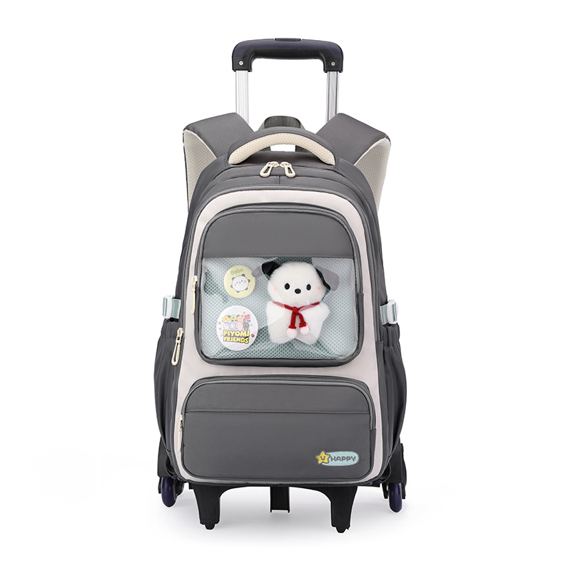 Mochila de tracción de peces naturales para estudiantes de primaria de grado 3 - 6 estudiantes de secundaria de gran capacidad pueden subir escaleras para desmontar la tracción del estudiante