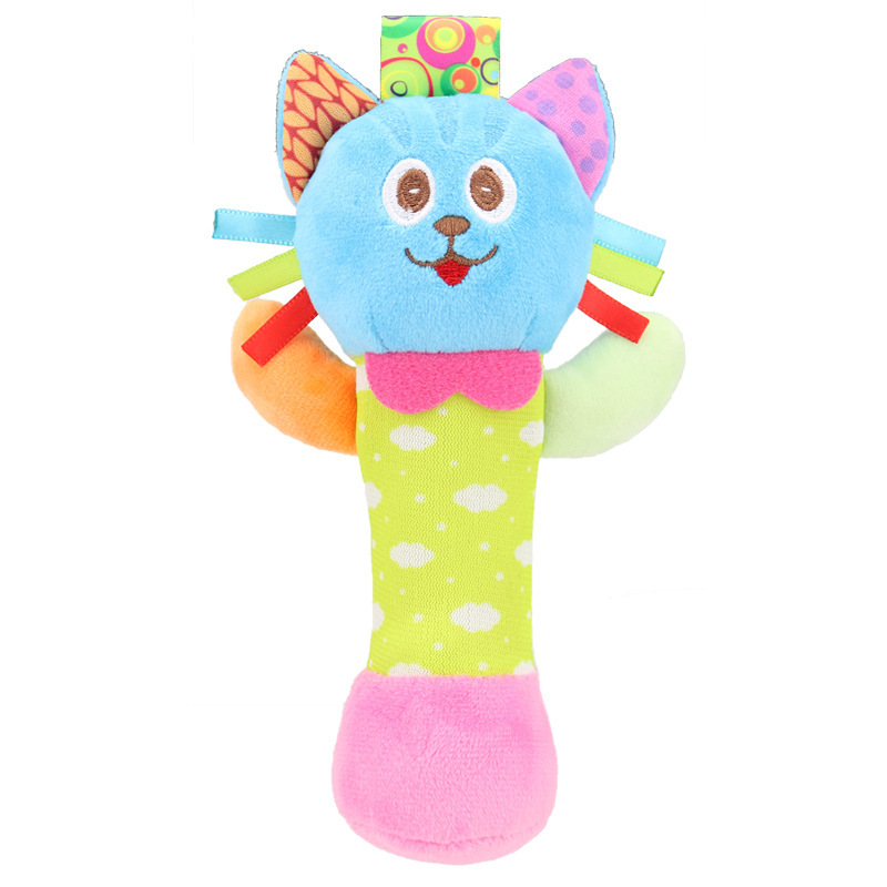 Earthmama bebé sonajero juguete animal mano palo con dispositivo BB tambor de mano educación temprana muñeca calmante