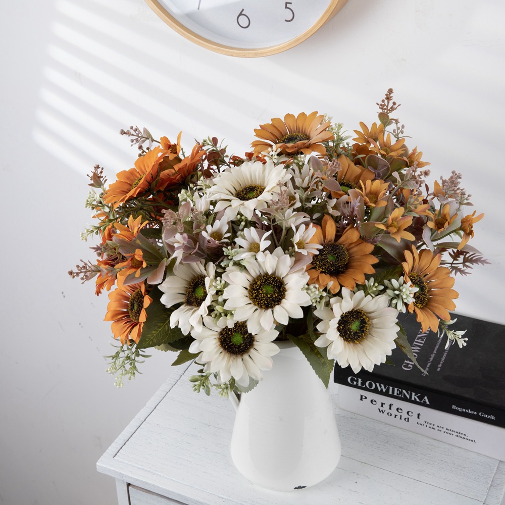 Green plant wholesale autumn wind sun bouquet artificial flower manufacturer fake flower wedding decoration cross-border CL06001