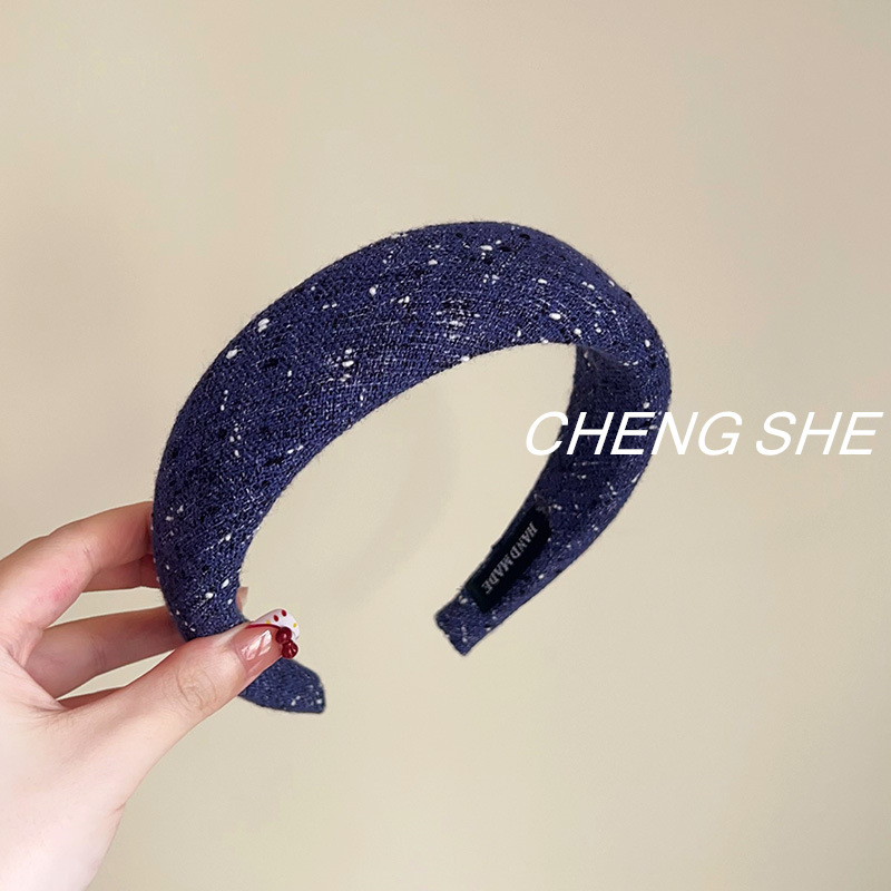 小香风蓝色系发箍女日常外戴海绵发捆高级感海绵头箍高颅顶发窟|undefined