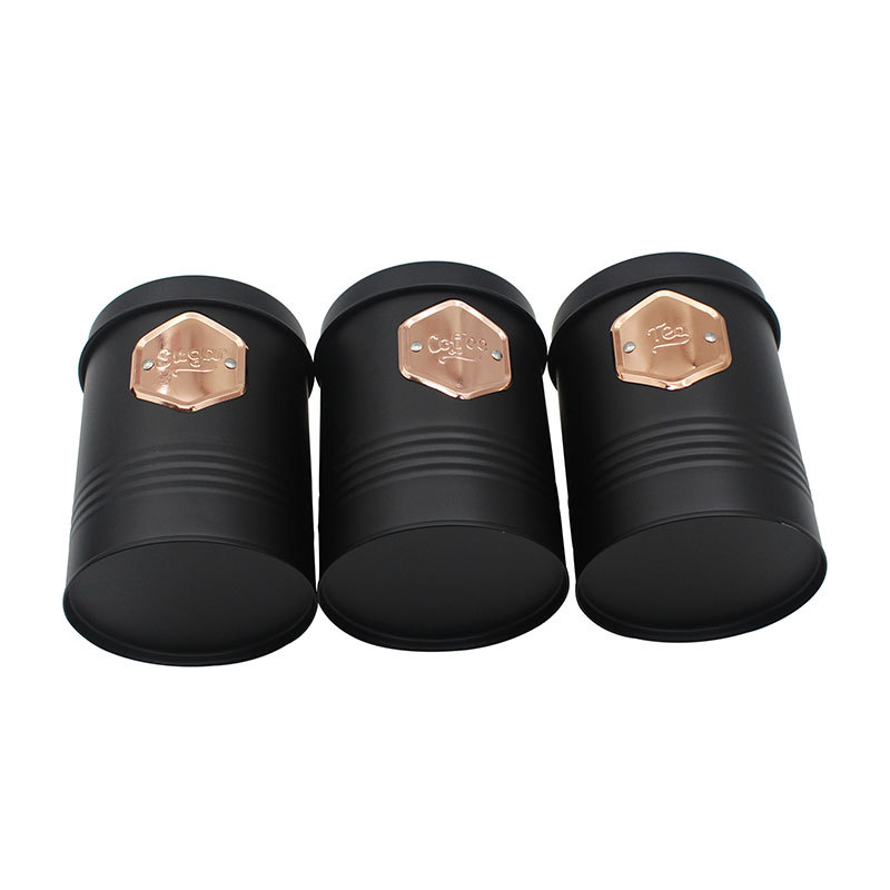 Caja de pan de metal caja de almacenamiento caja de almacenamiento hierro galvanizado casero pan dulces café té tanque de almacenamiento tanque de sellado