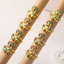 �Ĺ� ŷ��С�ڸ���ͭ��18K���ʯС�ܿ��ڽ�ָŮINS�ɰ��ٴ�ָ��