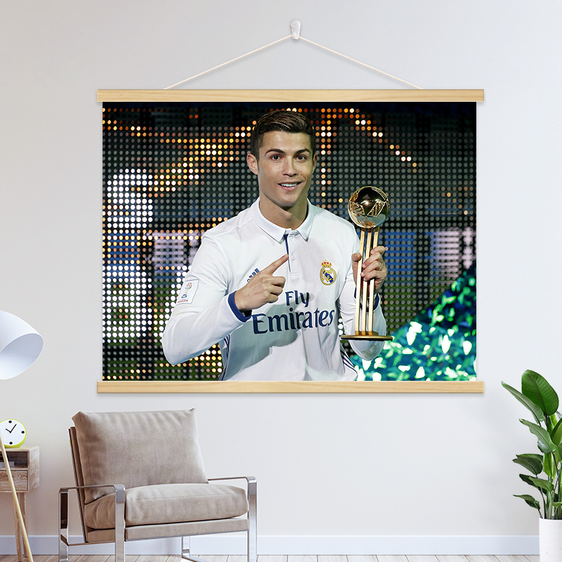 Copa del Mundo de Ronaldo Carteles de pared Decorativa Pintura Temática de Fútbol Estrellas Roll Colgar Pintura Dormitorio Habitación Mayorista