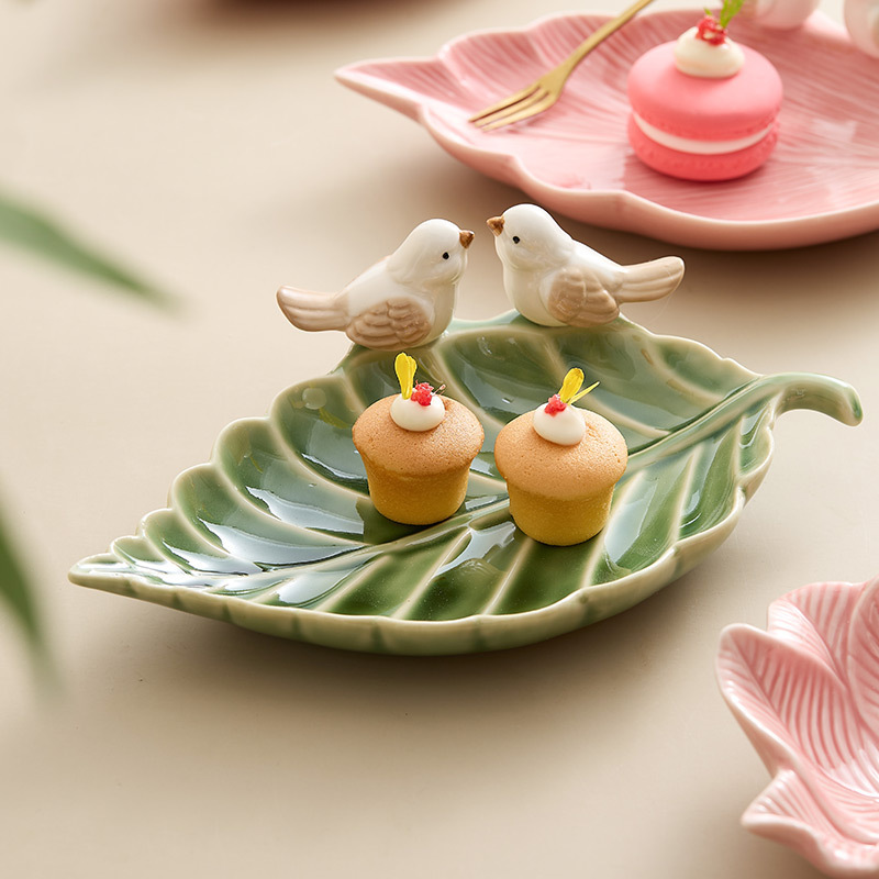Factory Bird Snack Plate Ceramic Jewelry Storage Plate Cute Storage Rack Soap Dish Accessible Luxury High-End Display Plate
