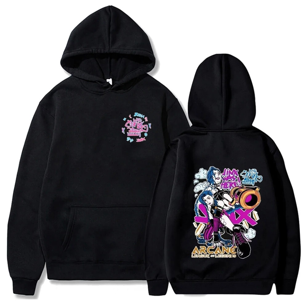 Anime Arcane Jinx Hoodies Graffiti Cartoon Hoodie Harajuku