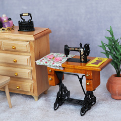 1:12 Scale Miniature Food Play Scene Model, Little Doll House Accessories, Mini Sewing Machine, Vintage Style