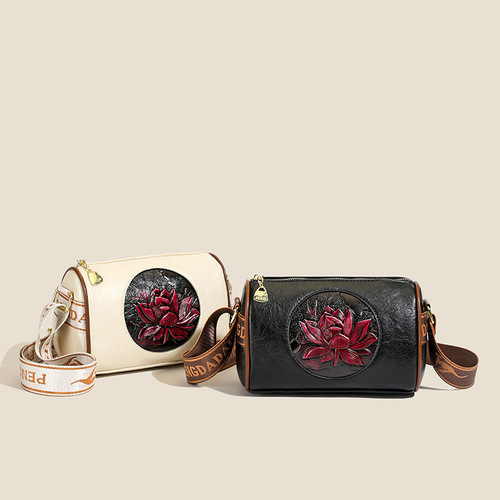 2025 Patterned Pillow Shoulder Bag Vintage Southeast Asia Bag Mother Middle-Aged Printed Ethnic Bag