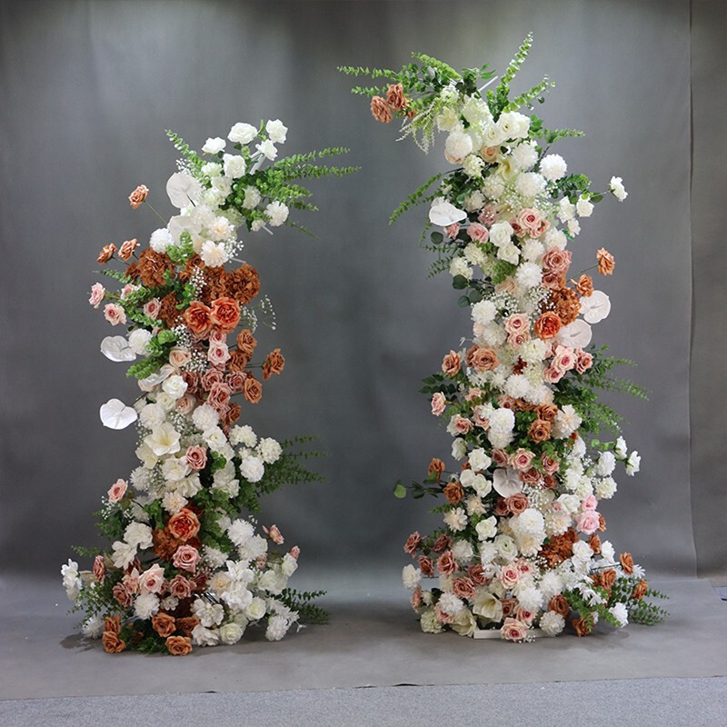 Wedding Decoration Coffee-Colored Horn-Shaped Floral Arch Wedding Event Proposal Ceremony Setup Destination Wedding Arrangement