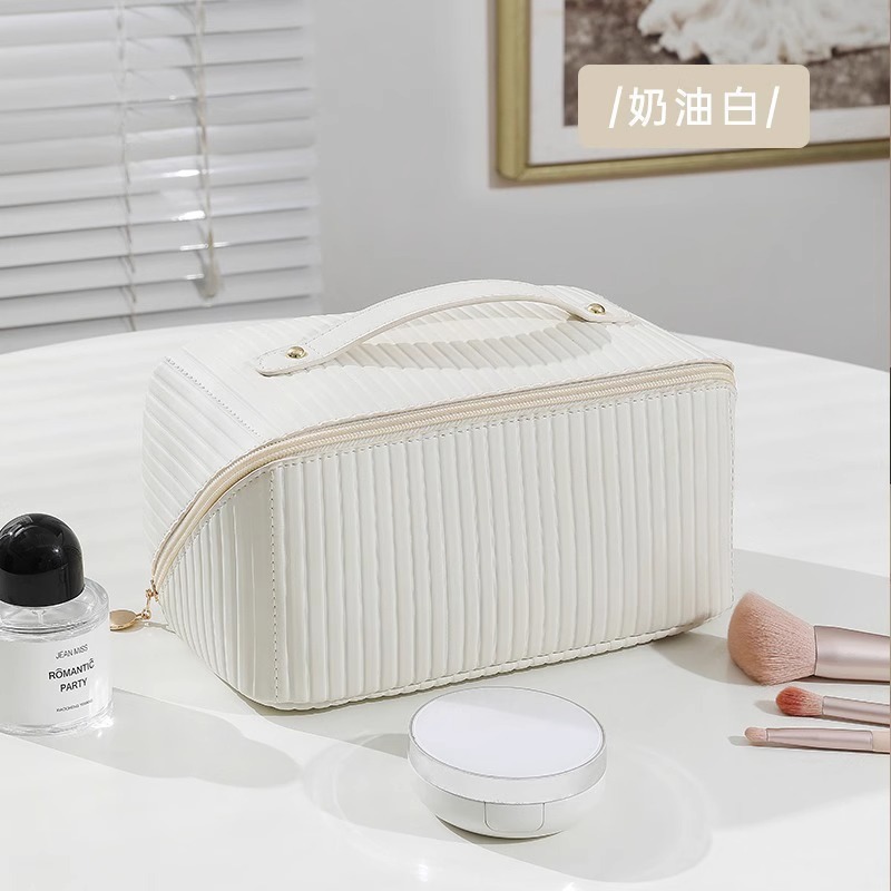 화장품 가방-이탈리안 크림 화이트-라벨이 없음