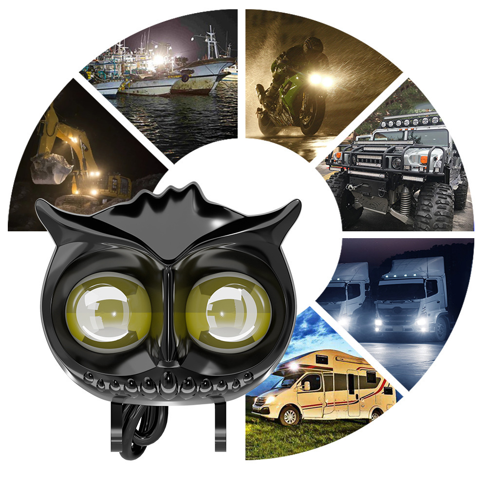 New wide-voltage motorcycle headlight, dual-color high and low beam LED spotlight for motorbikes and electric vehicles