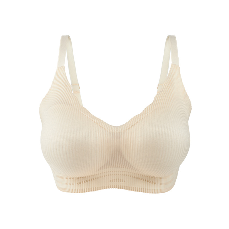 La ropa interior se selecciona estrictamente para ampliar el sujetador, pecho pequeño, grande y cómodo sin costuras engrosada Copa soporte superior, empujar hacia arriba la ropa interior inalámbrica, la belleza de nuevo