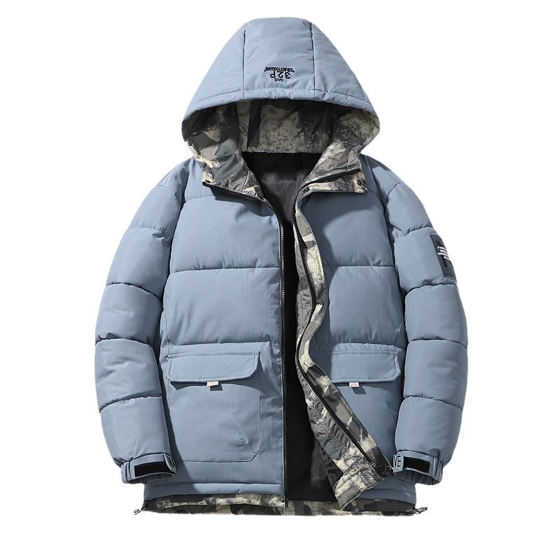 Chaqueta de pluma grande para hombres otoño y invierno chaqueta cálida coreana de moda para hombres guapo y grueso chaqueta de algodón casual ropa de pan