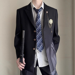 Japanese-Style College Dk Uniform Badge Suit Men's Spring and Autumn New High-End Stylish School Casual Blazer