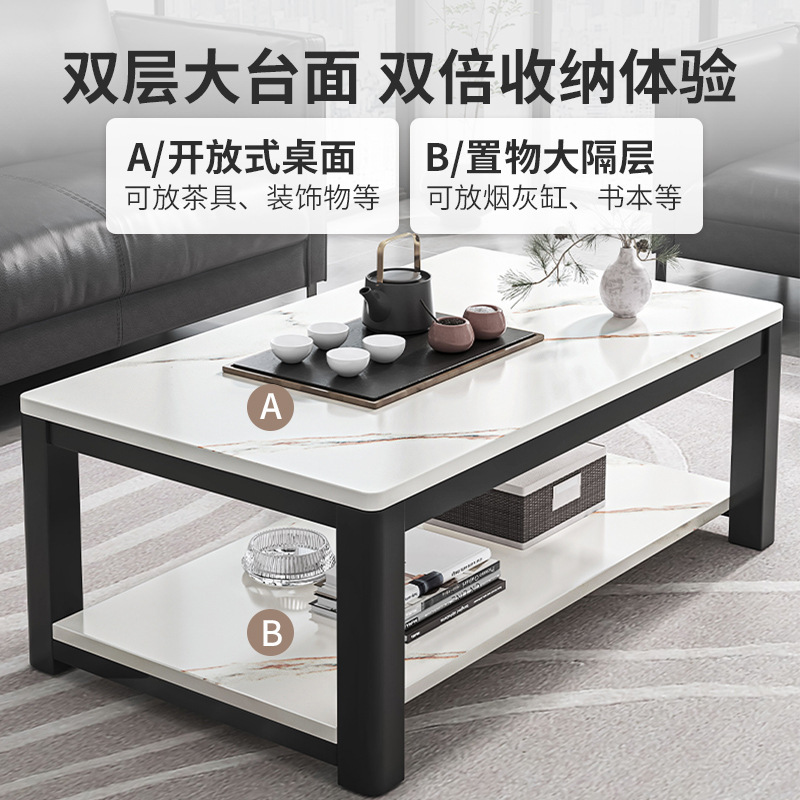 Sala de estar, mesa de centro para el hogar, mesa de té de vidrio templado, mesa de té minimalista, mesa de centro pequeña, moderna y sencilla, casa de alquiler