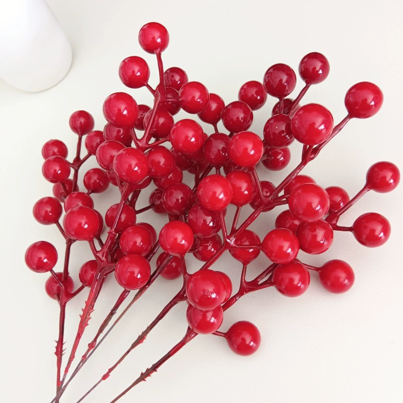 Новогодние орнаменты орнаменты орнамента Холли фруктовый симулировочный цветок Новый год