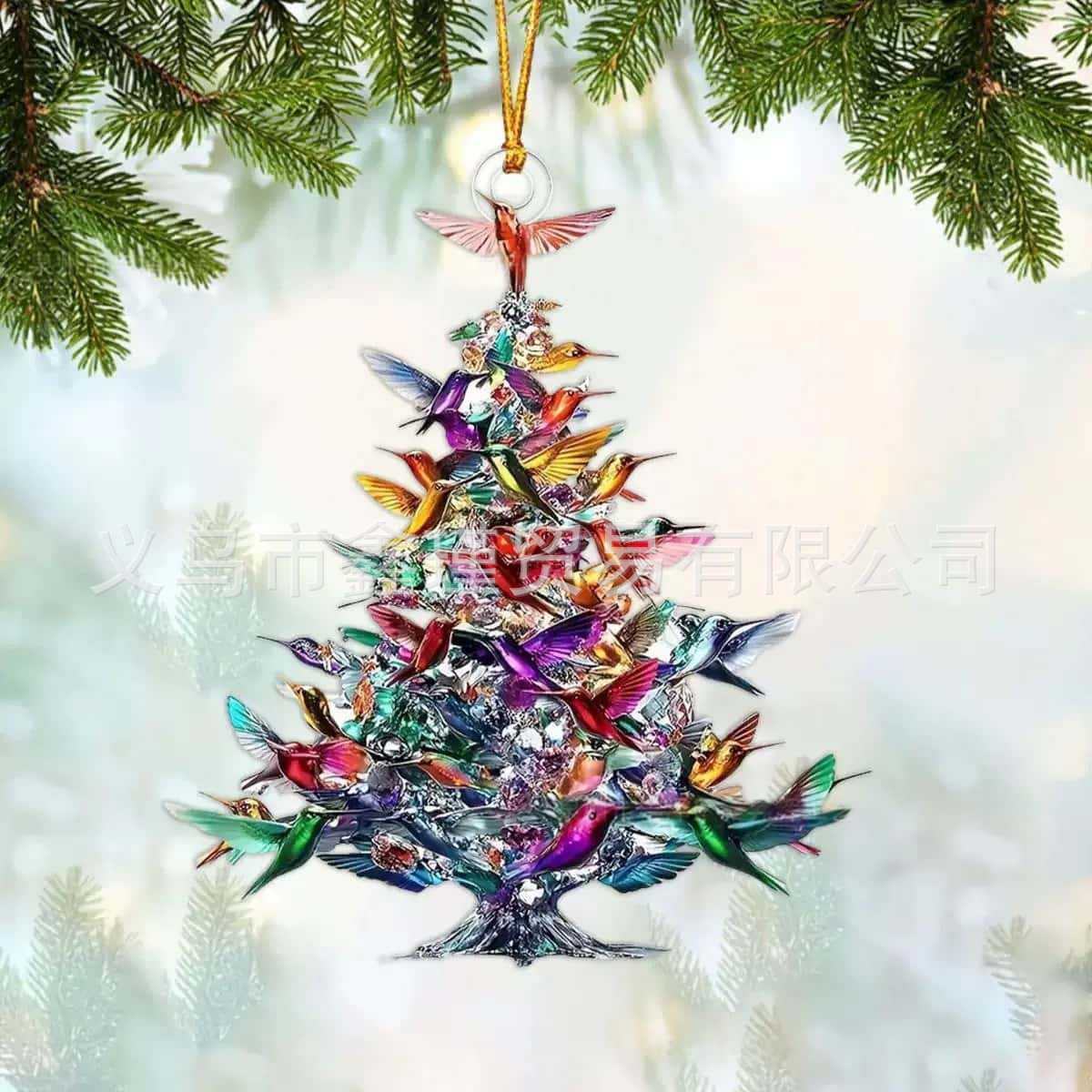 Nuevos productos transfronterizos de acrílico plano de simulación de pájaros colgante de decoración de Navidad árbol de Navidad colgante de decoración para el hogar image 7