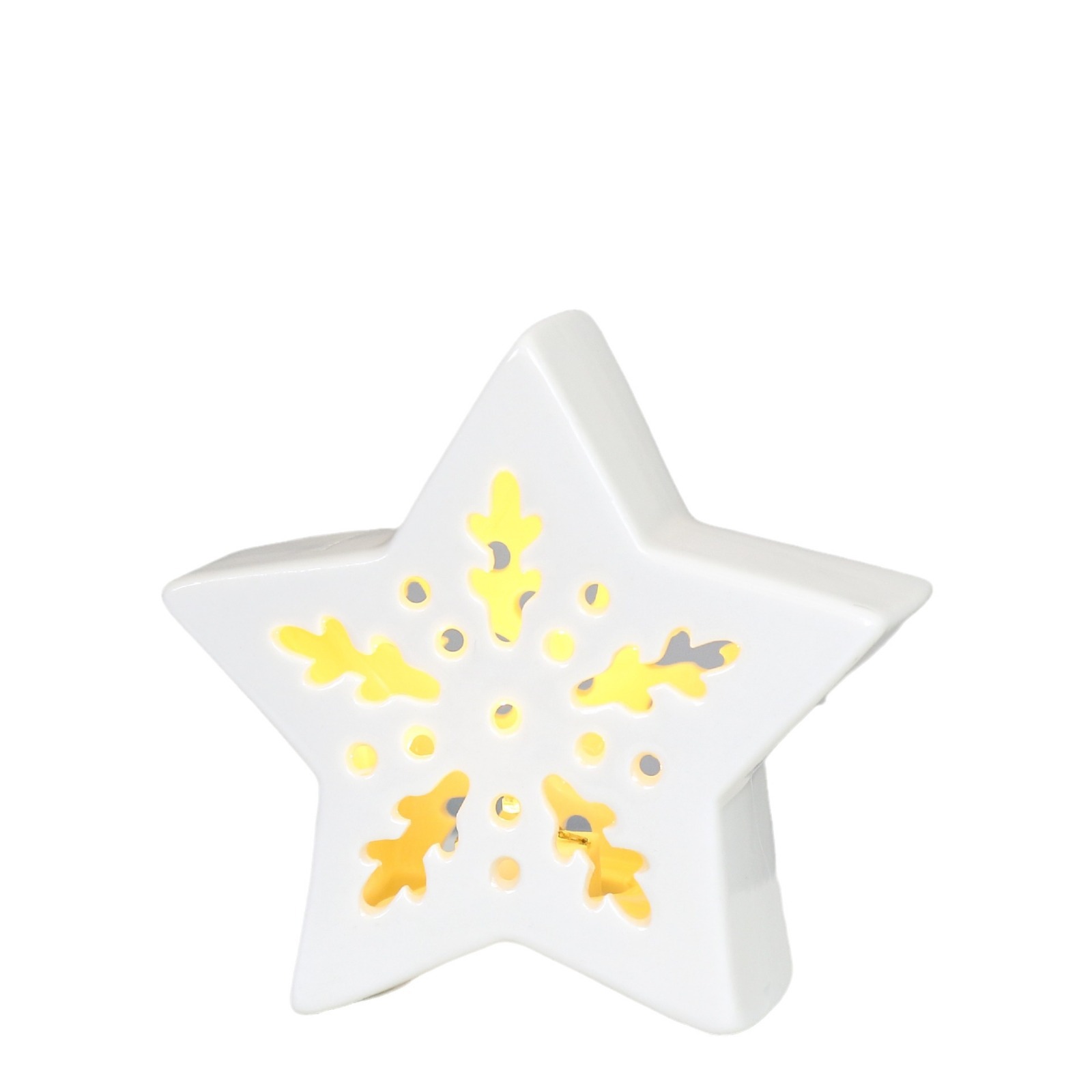 Cerámica de cinco puntas estrella candelero creativo vela taza puede iluminar la cena decoración Vintage artesanía lámpara de estrella al por mayor