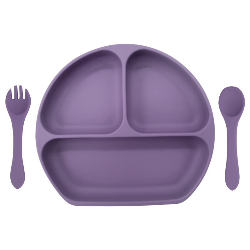 다크 퍼플 (웃는 접시 실리콘 포크 스푼 380g)