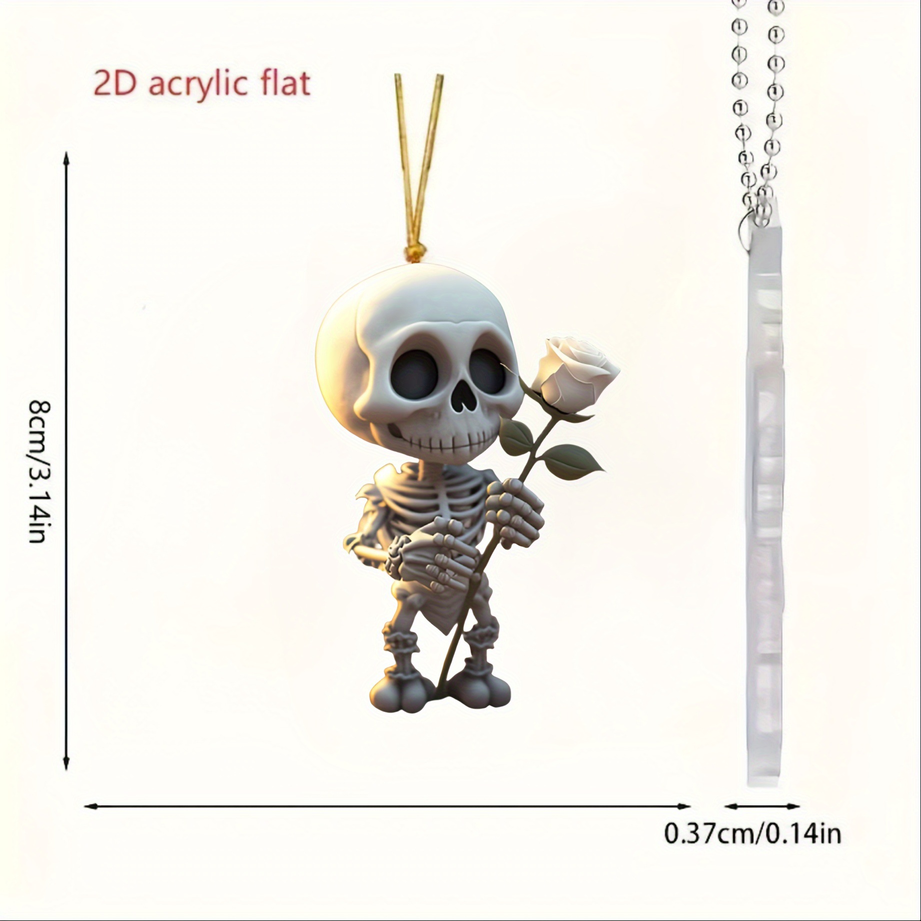 Nuevos productos transfronterizos acrílicos planos de acrílico para automóviles colgantes de decoración de espejos retrovisores para Halloween colgantes de decoración para el hogar