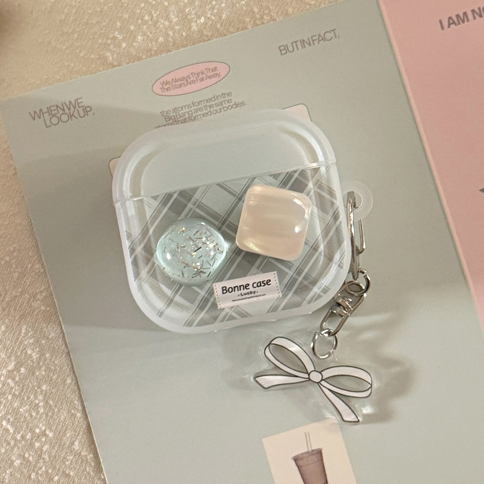 Estereoscópico permeable al hielo gemas para Apple Airpods4 Pro2 auriculares bluetooth 3 generación 1 / 2 cadena