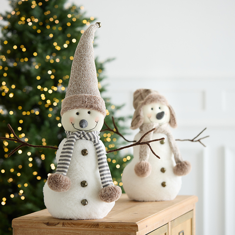 Nuevos productos transfronterizos Muñeca de muñeco de nieve de Navidad Muñeca Decoración navideña Decoraciones de escritorio coreanas Accesorios de decoración de escenas navideñas